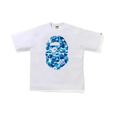 A BATHING APE ABC Camo Big Ape Head Relaxed Tee "White/Blue"
