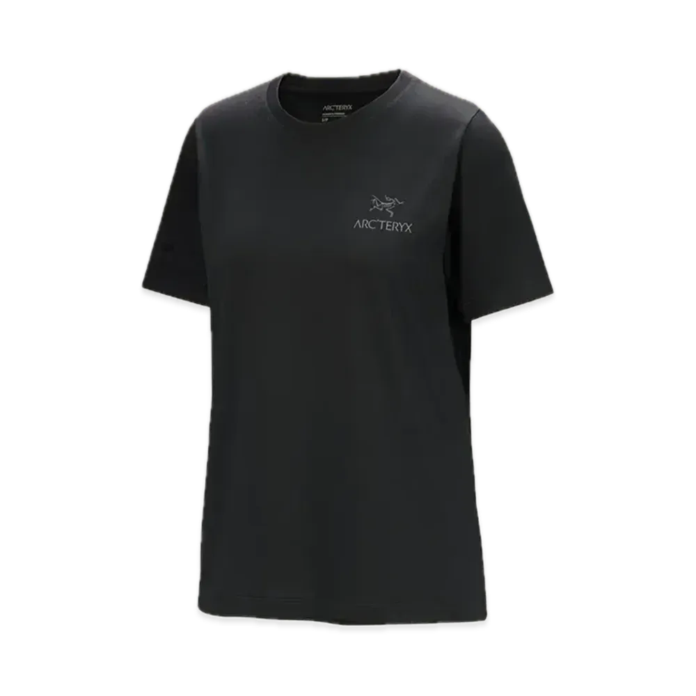 ARC'TERYX Women's Crag SL Cotton Emblem Crew Short Sleeve "Black"