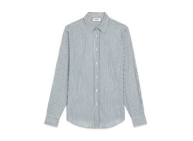 CELINE Classic Shirt In Striped Smooth Hessian "White/Black"