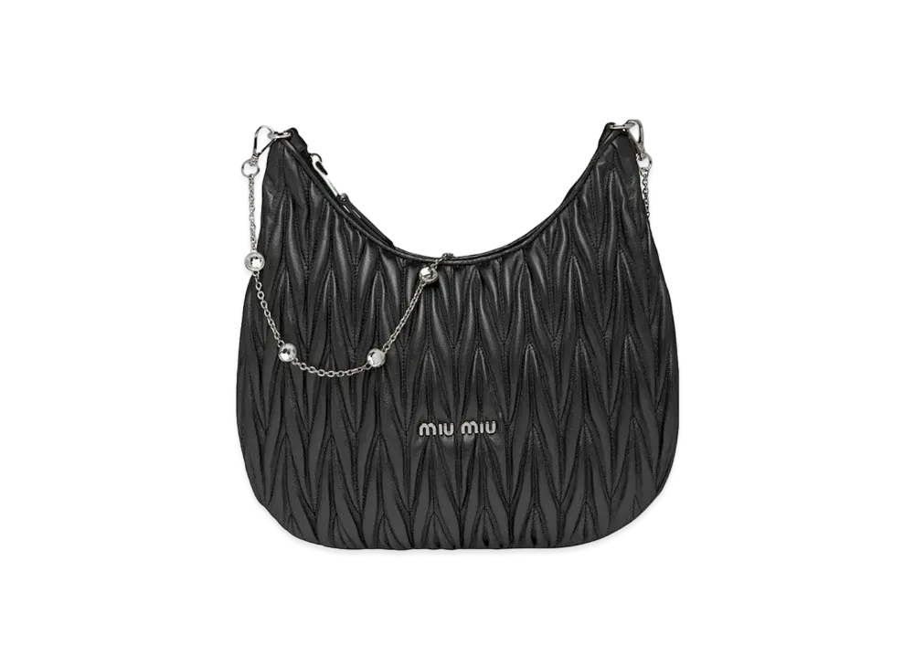 MIU MIU Materassenapa Leather Shoulder Bag "Black"