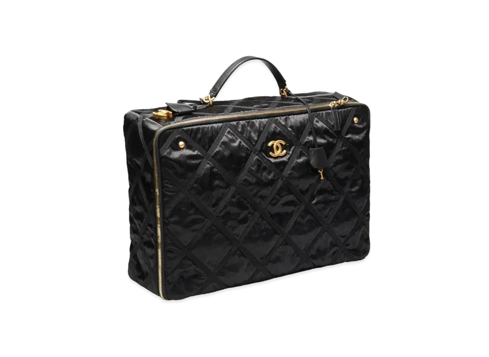 CHANEL Large Travel Bag Nylon & Grosgrain "Black"