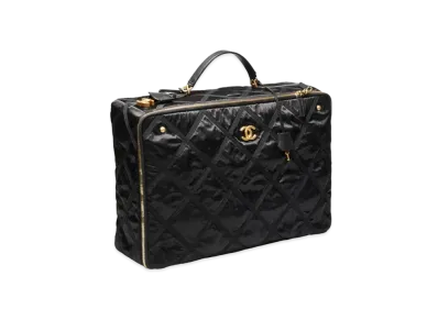 CHANEL Large Travel Bag Nylon & Grosgrain "Black"