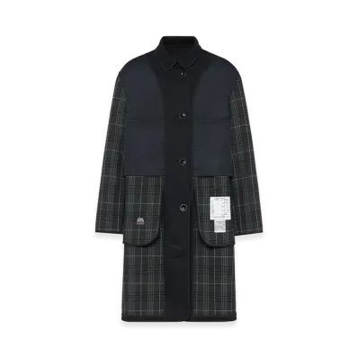 Maison Margiela Reversible Check Coat "Silver"