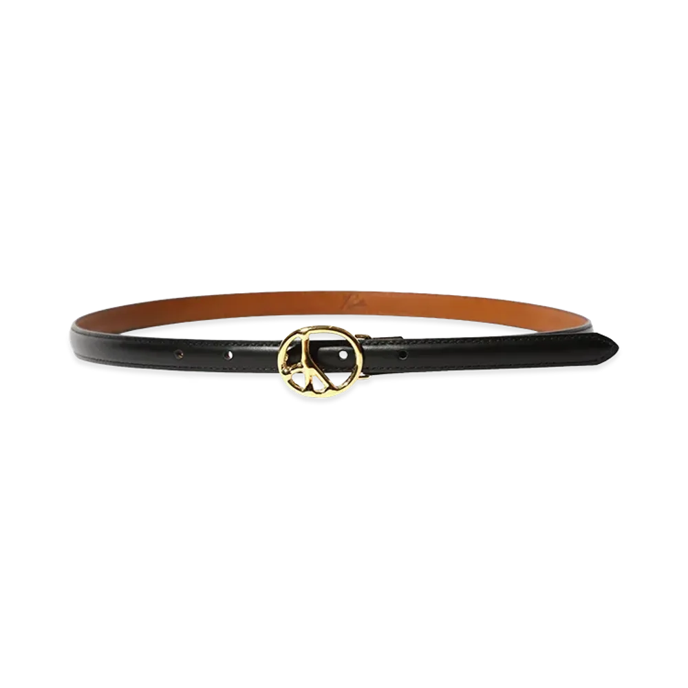NEEDLES Peace Buckle Narrow Belt - Lthr. "Black"