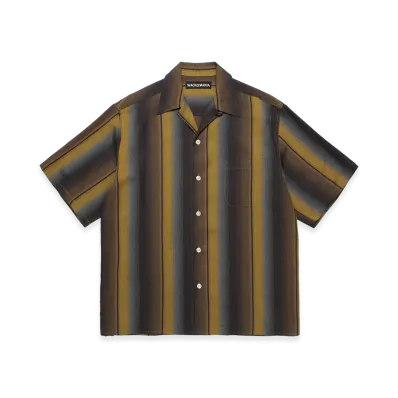 WACKO MARIA Ombre Stripe Open Collar Shirt "Yellow"