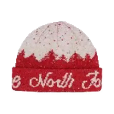 The North Face Cabin Mountainscape Beanie "TNF Red / TNF White / White DU"
