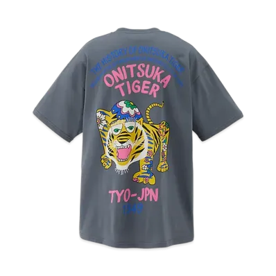 Onitsuka Tiger Oversized Graphic Tee "BlueGrey/Pink"