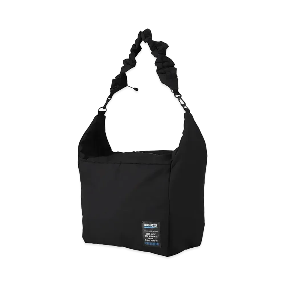 WIND AND SEA Fishnet Recycled Nylon Shoulder Bag "Black"