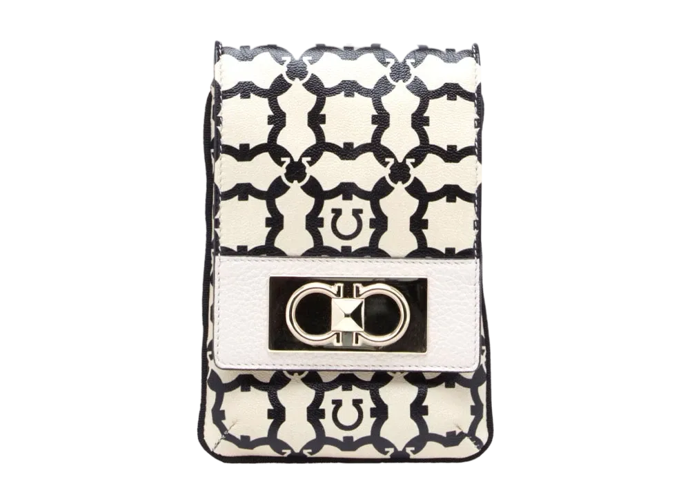 Salvatore Ferragamo Smartphone Cover "Bone/Black"