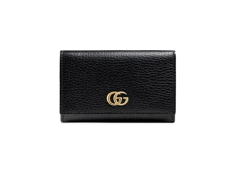 グッチ GG マーモント レザー 三つ折りウォレット "ブラック" 474746 CAO0G 1000
