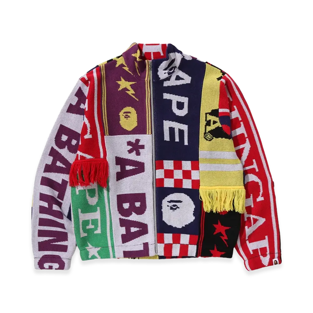 A BATHING APE Scarf Pattern Regular Fit Track Jacket "Multi"