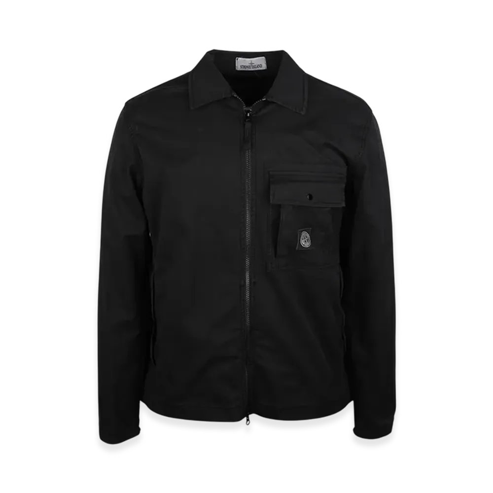 Stone Island 10419 Supima Cotton Twill Stretch-TC Overshirt - 22SS "Black"