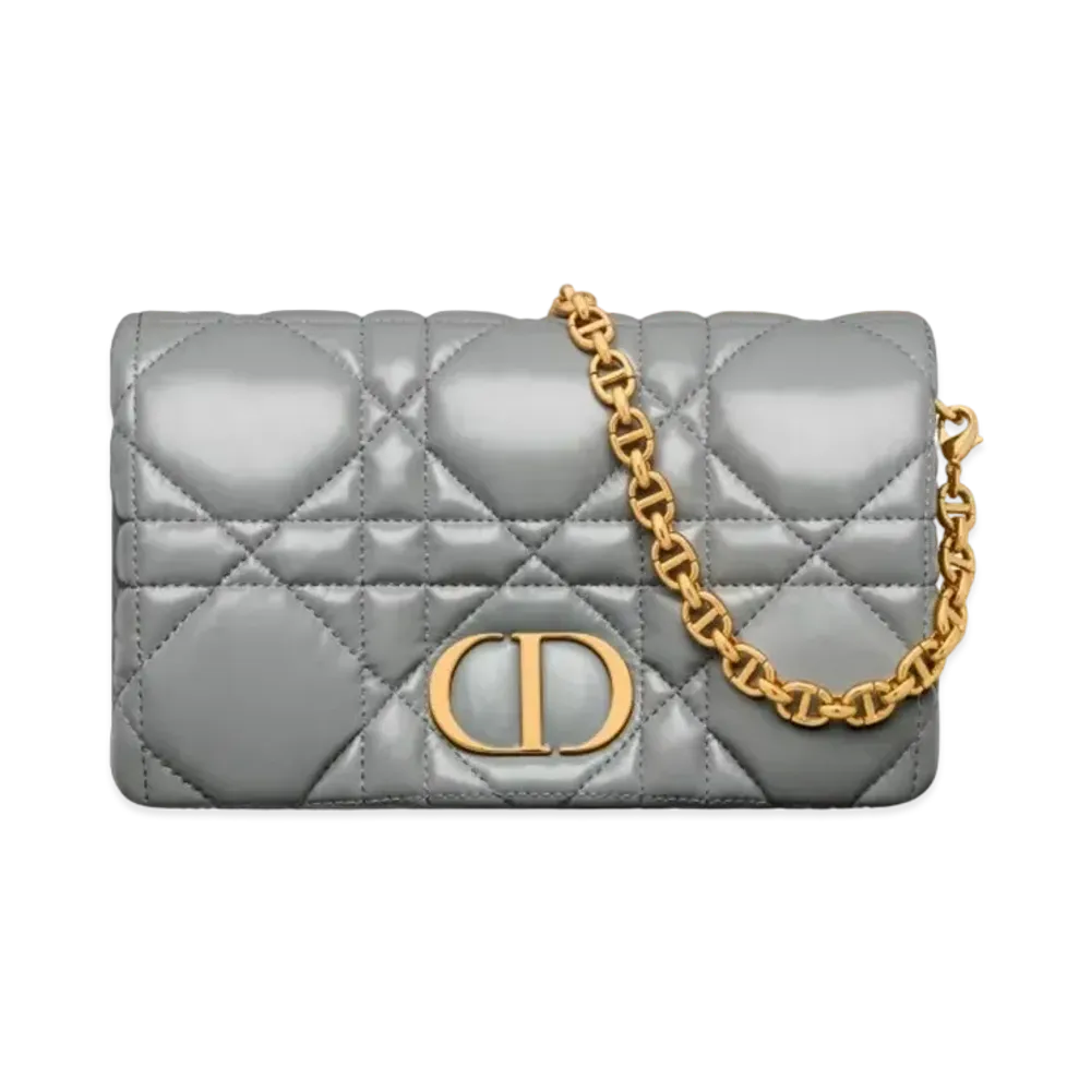 Dior Caro Macro Cannage Mini Bag Quilt Macro Cannage Calfskin "Stone Gray"