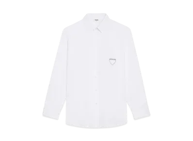 CELINE Artist Embroidered Shirt In Cotton Poplin "White"