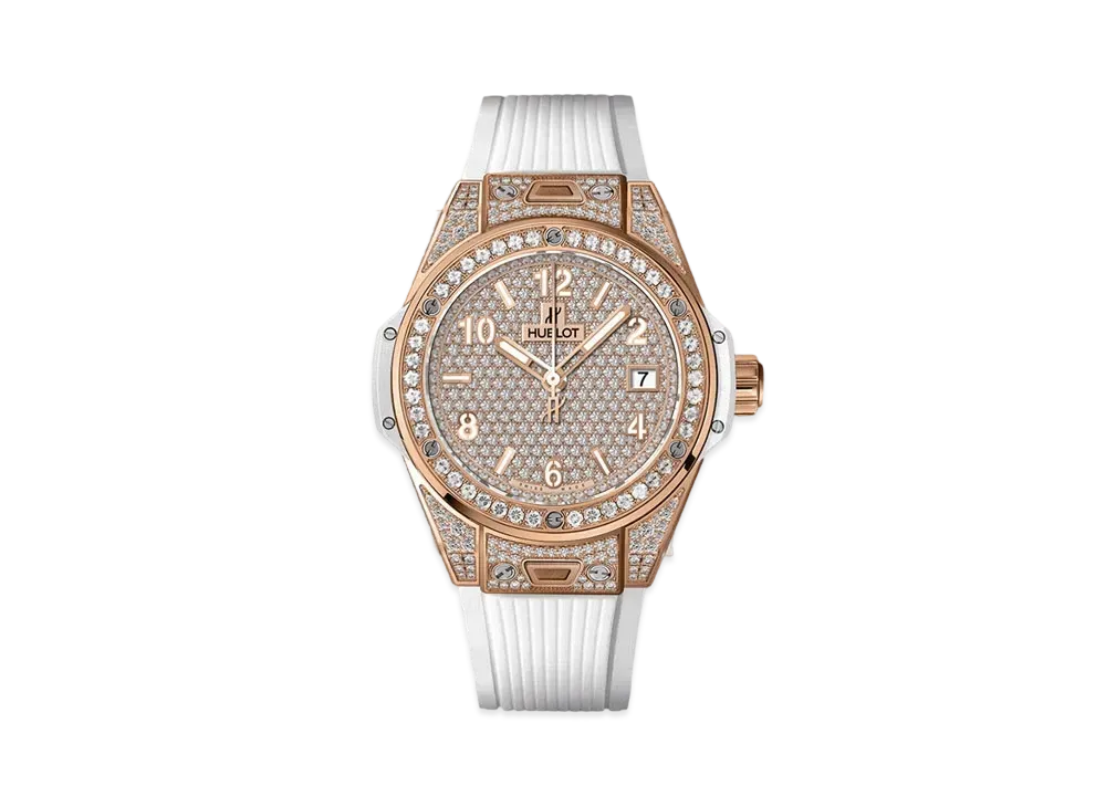 HUBLOT Big Bang One Click King Gold White Full Pave 39mm