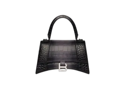 BALENCIAGA Hourglass Small Handbag Embossed Calfskin "Grey"