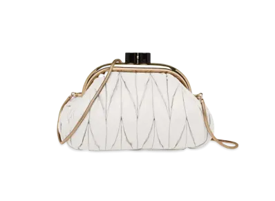 MIU MIU Miu Bernappa Leather Clutch "White"