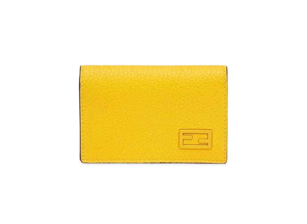 FENDI Card Case Leather Card Case "Yellow"