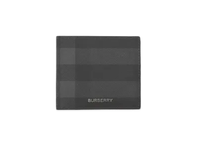 Burberry Check International Befold Coin Wallet "Charcoal"