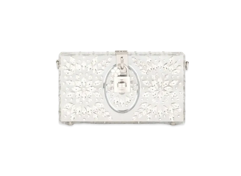Dolce&Gabbana Dolce Box Clutch Resin Glass & Race "Silver"