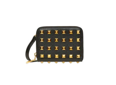 Valentino Rock Studs Neck Strap Wallet "Black"