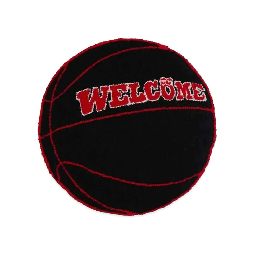 HYPE DROP x RISA Tufting Rug BASKET BALL "BLACKxRED"