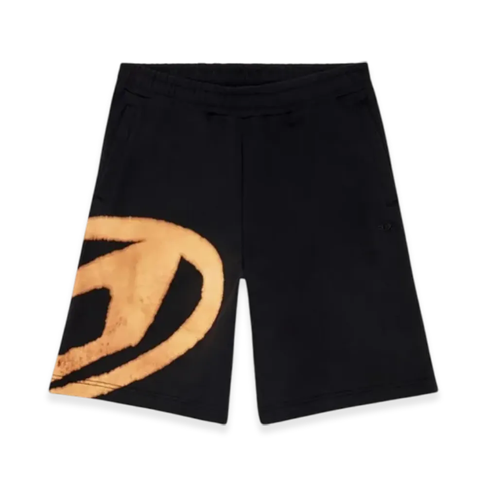 Diesel P-Crow-Bleach Sweat Shorts With Bleached Logo "Black"