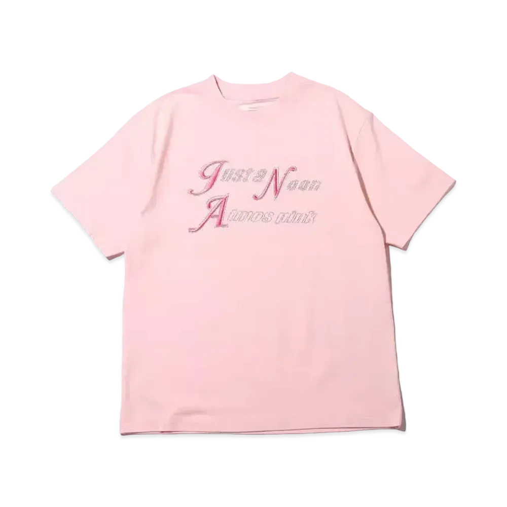 atmos pink x Just A Noon Rhinestone Logo T-Shirt "Pink"