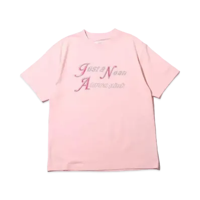 atmos pink x Just A Noon Rhinestone Logo T-Shirt "Pink"