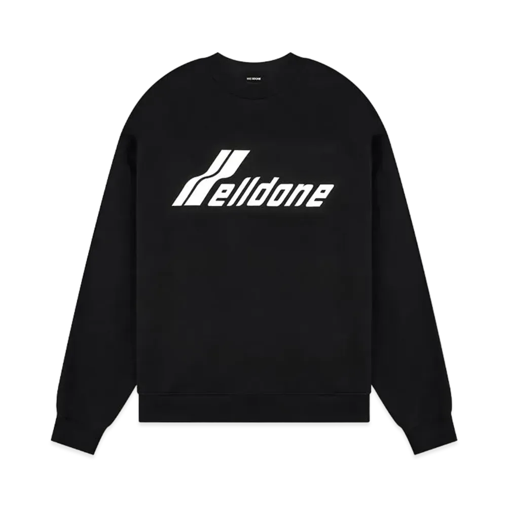 WE11DONE Loose-Fit Wappen Sweatshirt "Black"