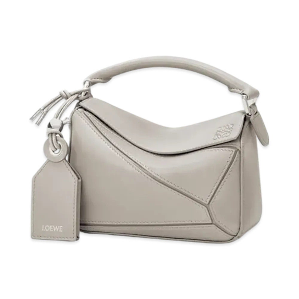 LOEWE Featherlight Puzzle Bag Mini "Shell Grey"