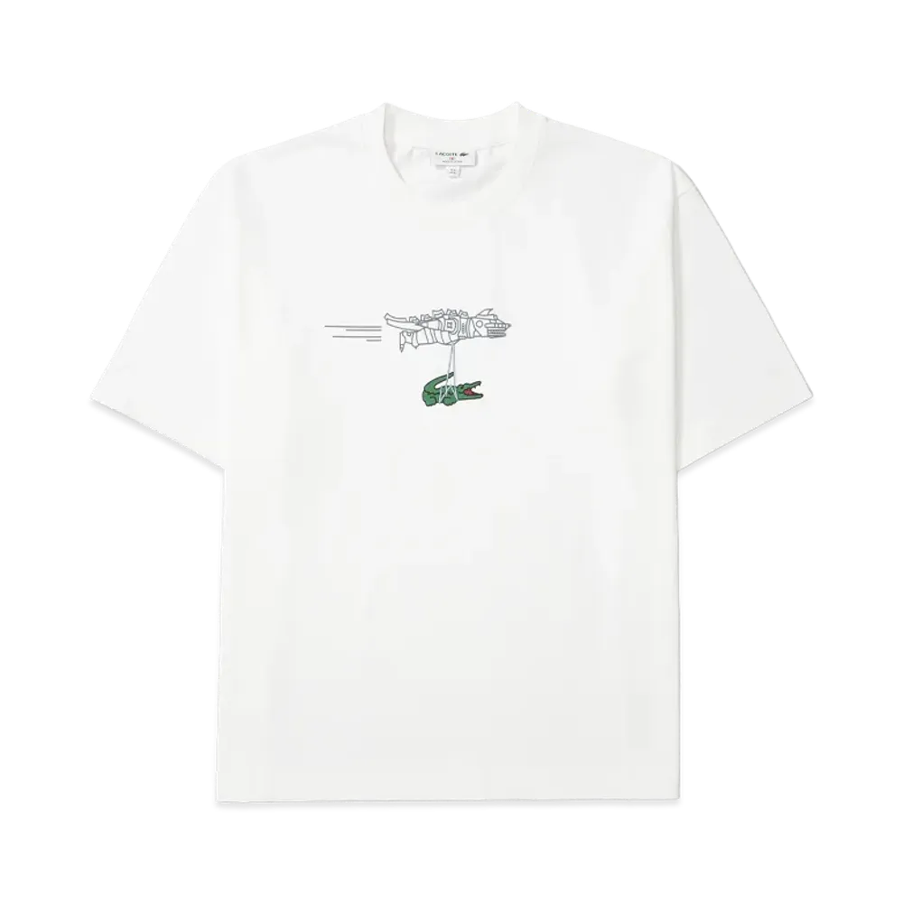 LACOSTE x Godzilla 2.0 Mechagodzilla Tee "White"