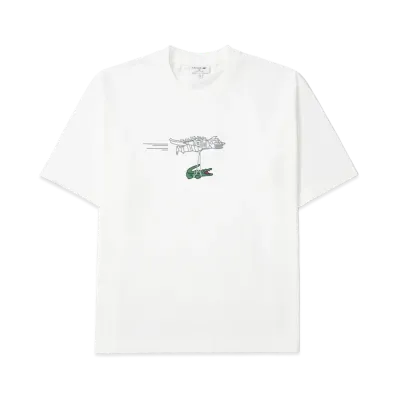 LACOSTE x Godzilla 2.0 Mechagodzilla Tee "White"