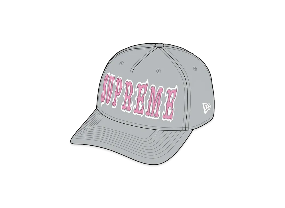 Supreme Gothic Outline Adjustable New Era "Grey"