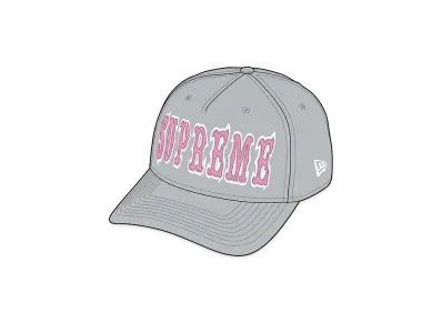 Supreme Gothic Outline Adjustable New Era "Grey"
