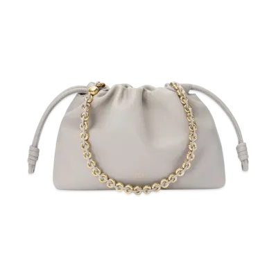 LOEWE Medium Flamenco Purse in Mellow Nappa Lambskin "Shell Grey"