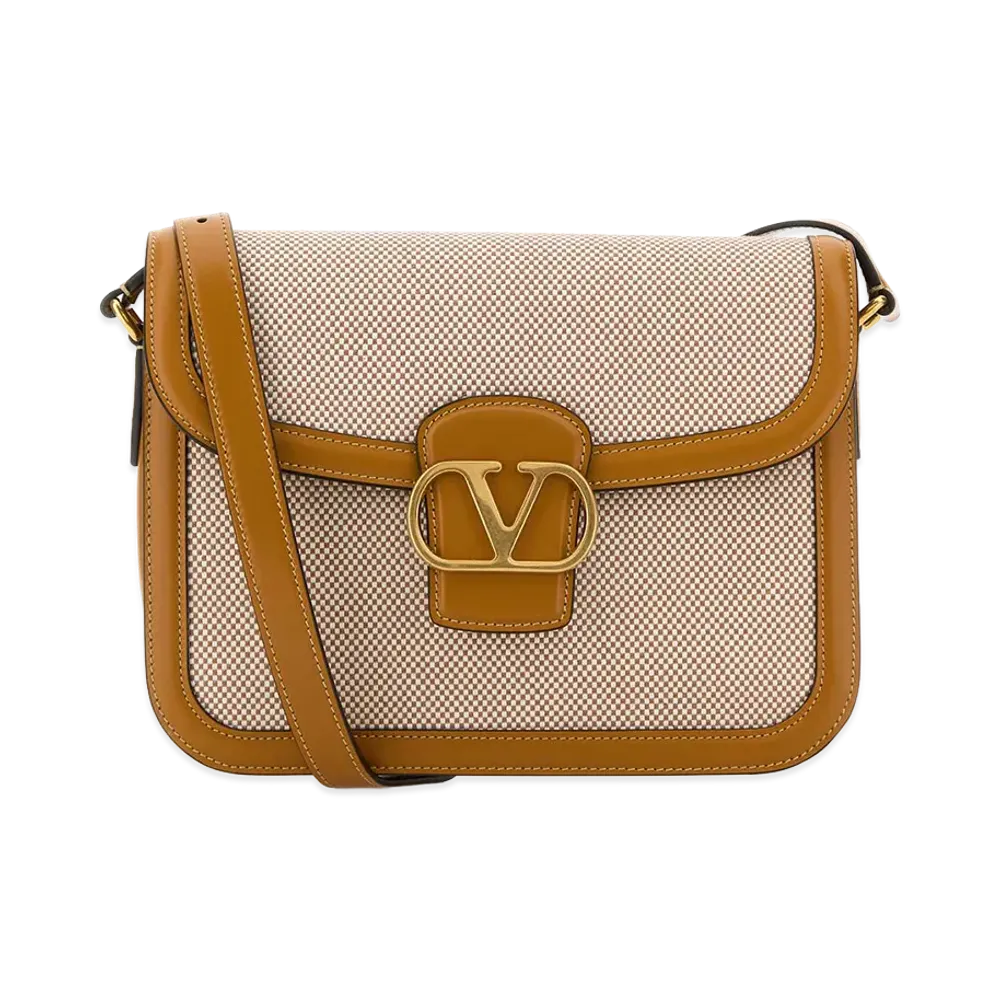 Valentino Two-Tone Canvas And Leather 9to5 Shoulder Bag "Multicolor"