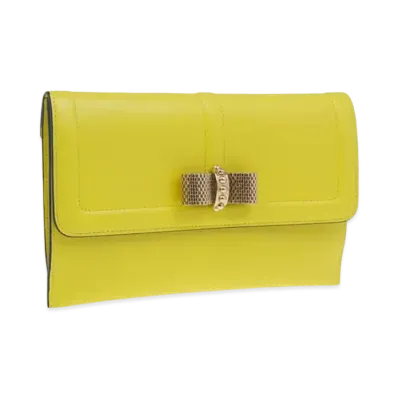 Christian Louboutin Sweet Charity Leather Long Wallet "Yellow"