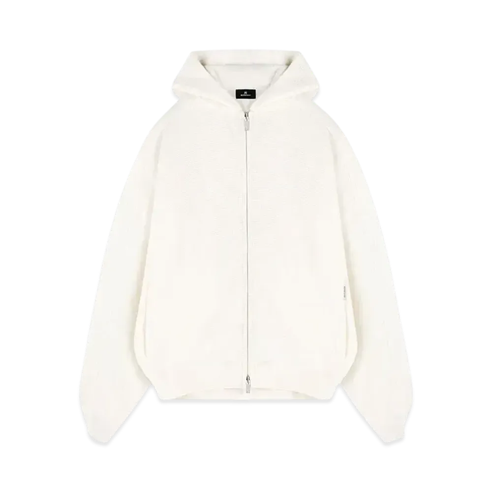 REPRESENT Waffle Zip Through Hoodie "Flat White"