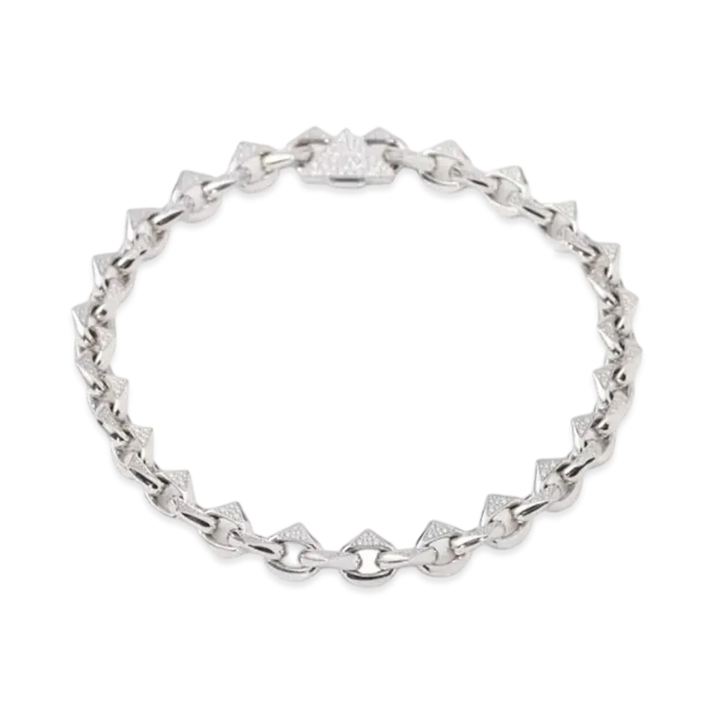 PRADA Eternal Gold Chain Necklace in White Gold with Pave Diamonds