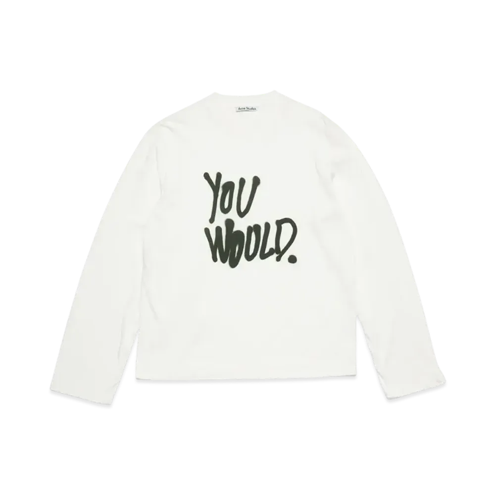 Acne Studios Long Sleeve Logo T-Shirt - Relaxed Fit "White"