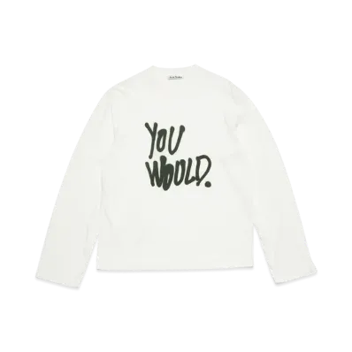 Acne Studios Long Sleeve Logo T-Shirt - Relaxed Fit "White"