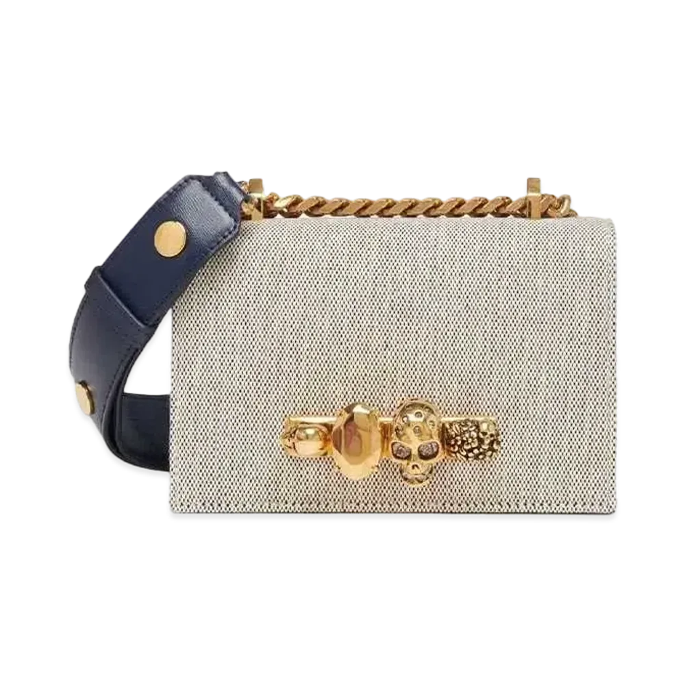 Alexander McQUEEN Biker Mini Jeweled Satchel "Gray"