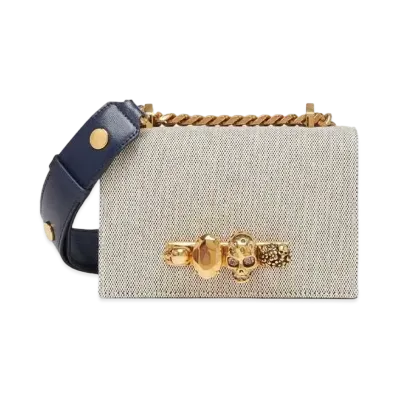 Alexander McQUEEN Biker Mini Jeweled Satchel "Gray"