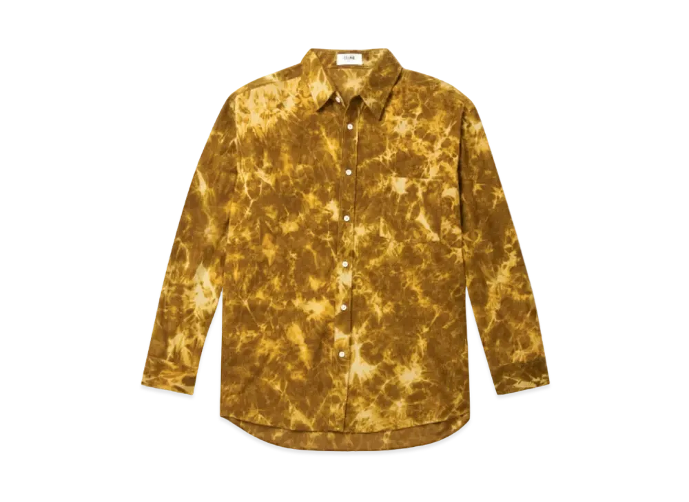 CELINE Oversized Tie-Dye Shirt In Velvet "Sunset/Khaki"