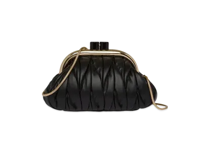 MIU MIU Miu Bernappa Leather Clutch "Black"