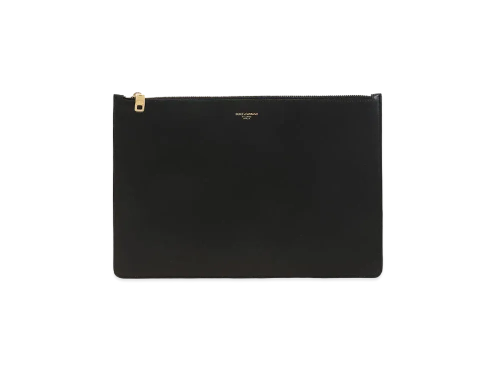 Dolce&Gabbana Document Case Calfskin Brand Logo "Black"