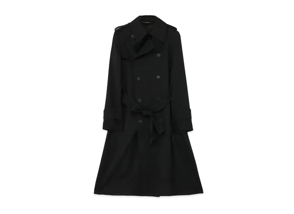 Yohji Yamamoto GABARDINE TRENCH COAT "Black"