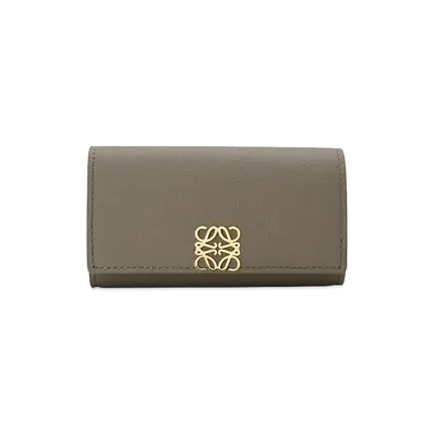 LOEWE Women's Anagram Key Case "Taupe"