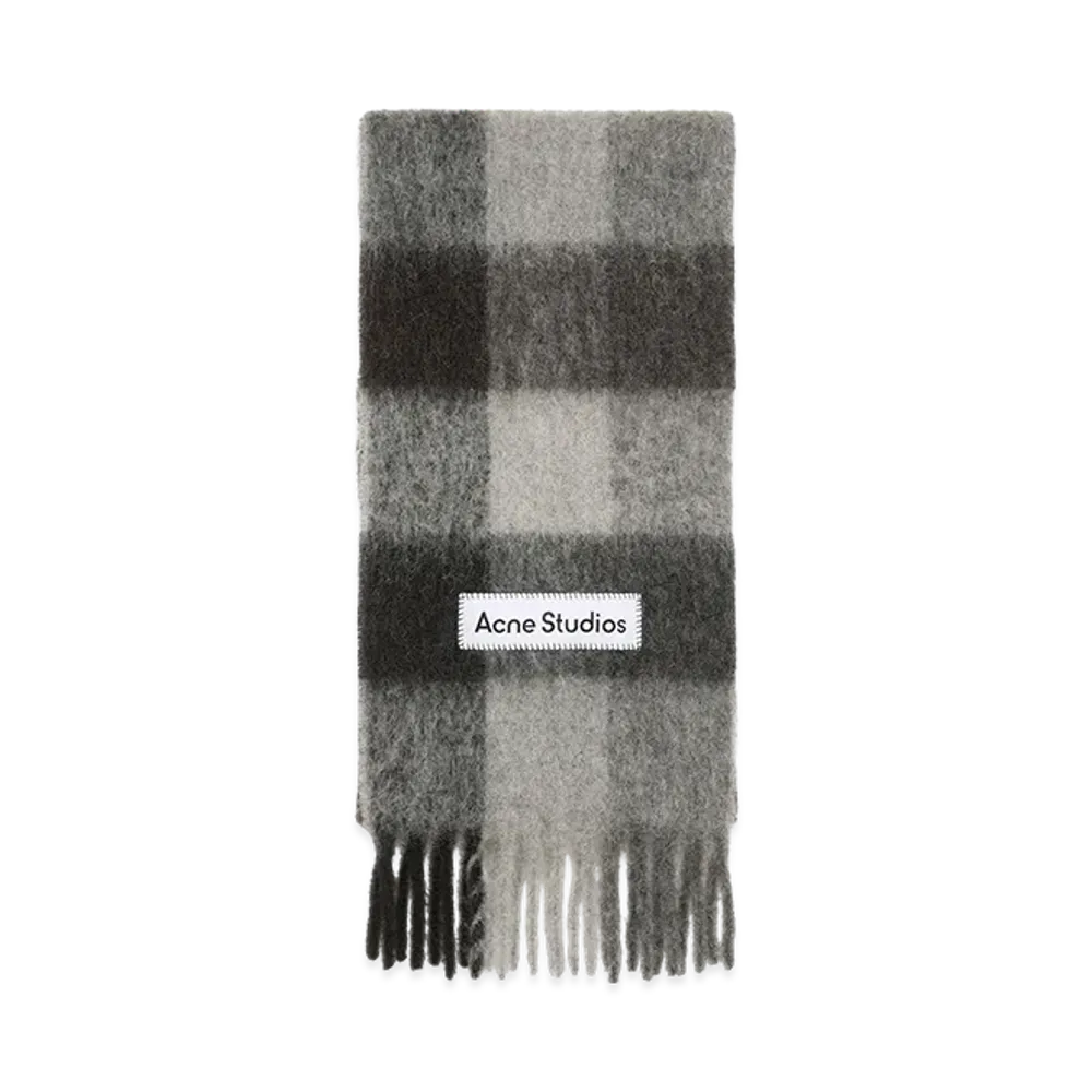Acne Studios Mohair Check Scarf "Dark Black/Grey/Dark Grey"